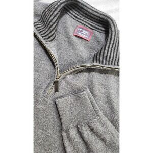 UNTUCKit Sweater Merino‎ Wool Mens Large Blue 1/4 Zip Extra Fine Preppy Academia